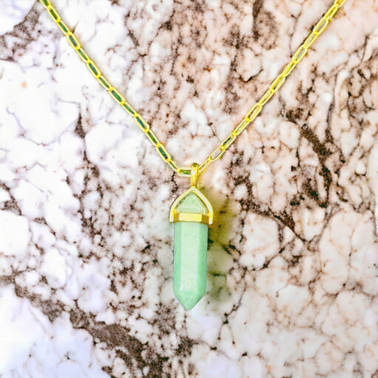 Green Aventurine Hexa Necklace