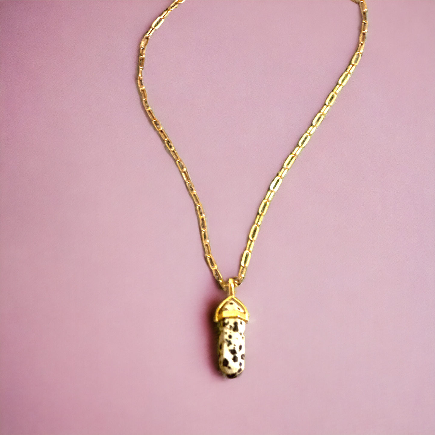 Dalmation Jasper Hexa Necklace