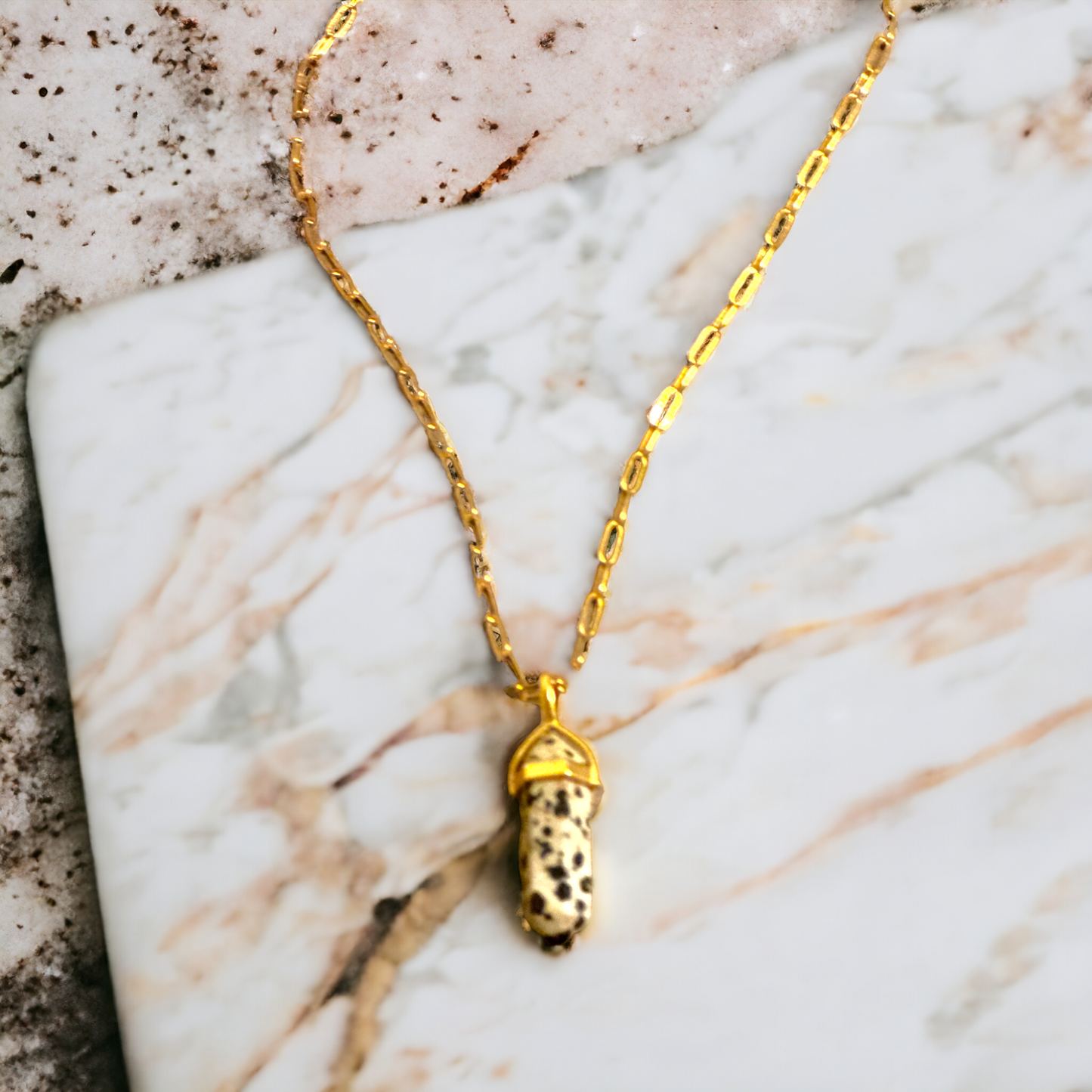 Dalmation Jasper Hexa Necklace