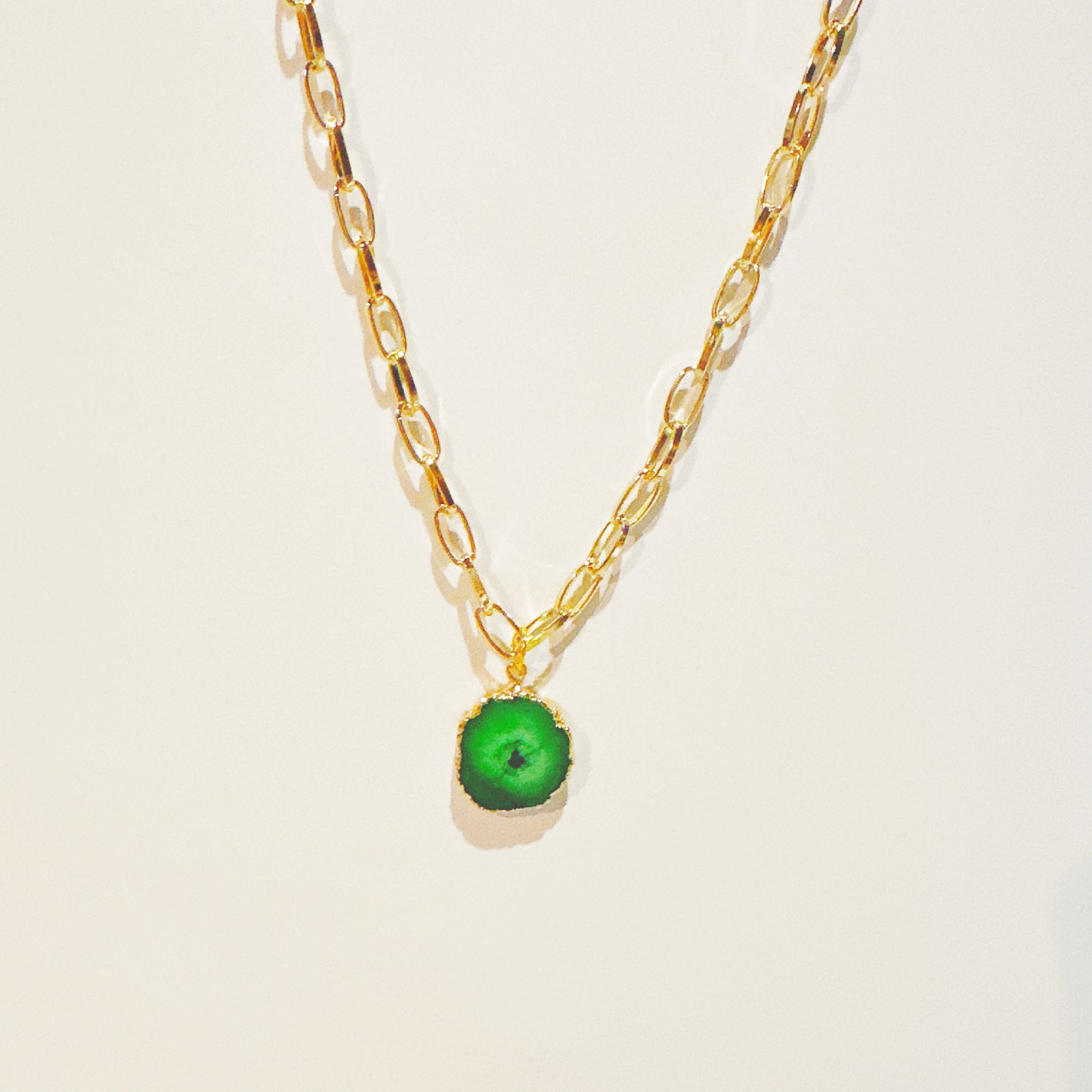 Green Agate Pendant Necklace