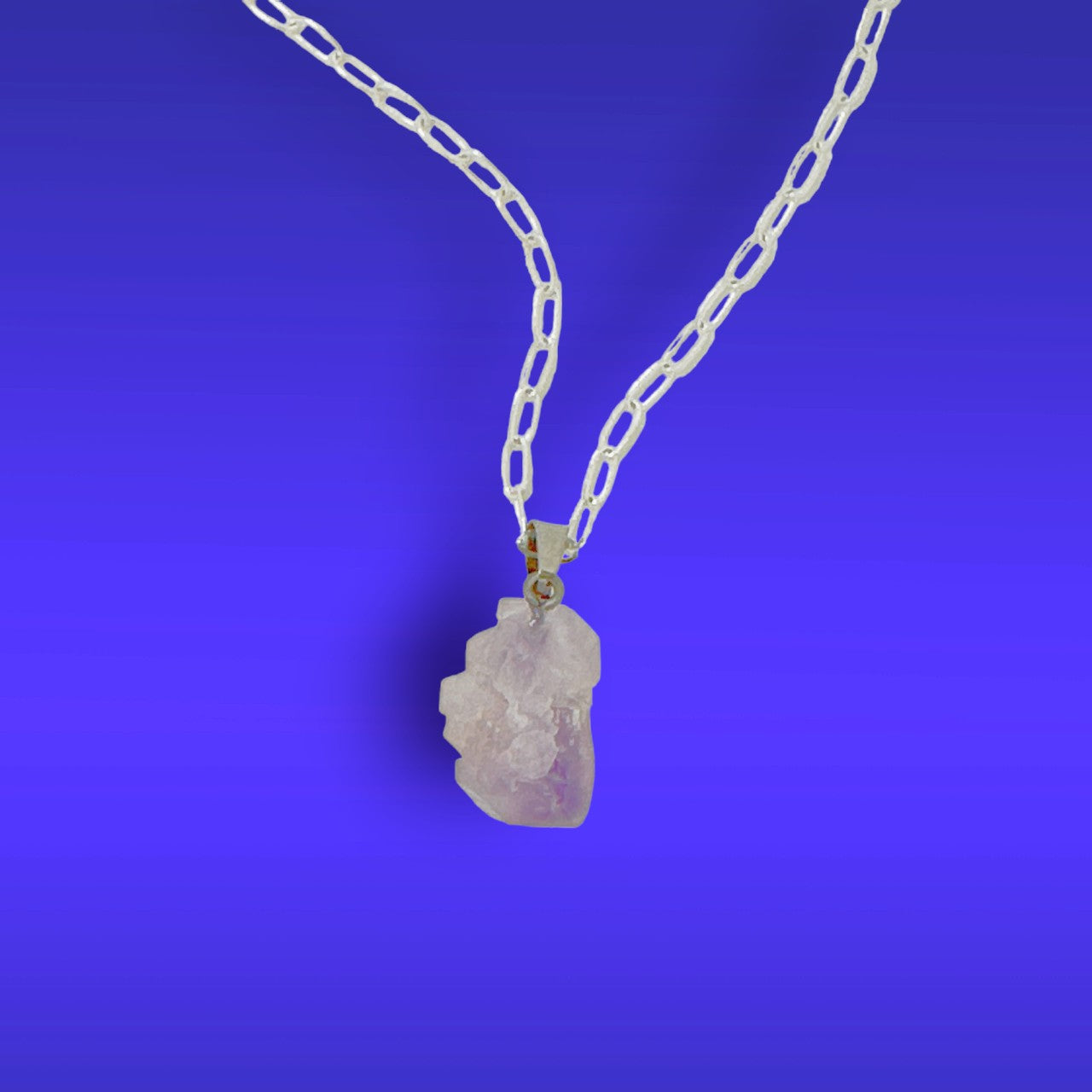 Light Purple Amethyst Raw Gemstone Pendant Necklace