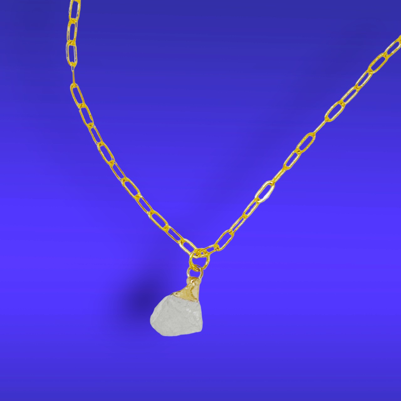 Mini Clear Quartz Raw Gemstone Pendant Necklace