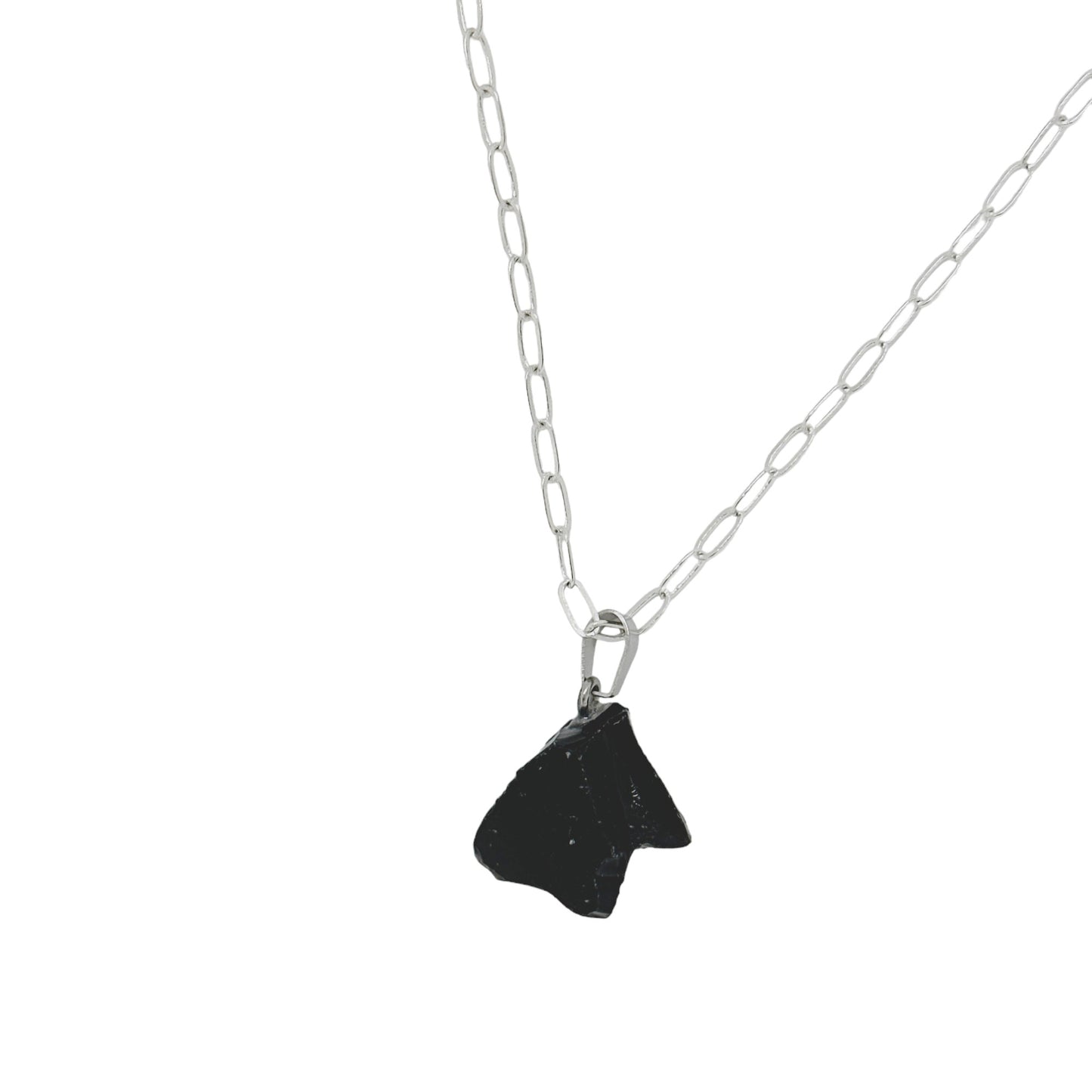 Obsidian Raw Stone Pendant Necklace